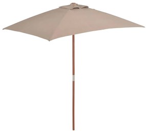 Umbrela de soare, exterior, stalp lemn, 150x200 cm, gri taupe Gri taupe