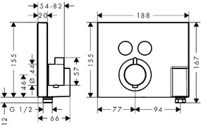 Baterie dus incastrata termostatata crom Hansgrohe, ShowerSelect