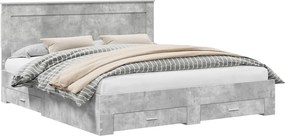 vidaXL Cadru de pat cu sertar cu headboard cu depozitare Lemn compozit