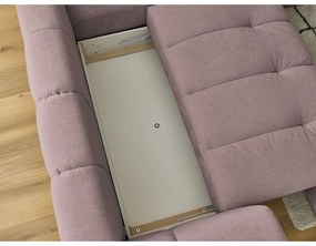 Colțar roz extensibil/cu spațiu de depozitare (cu colț pe partea dreaptă/în formă de ”L”) Fuji – Bobochic Paris