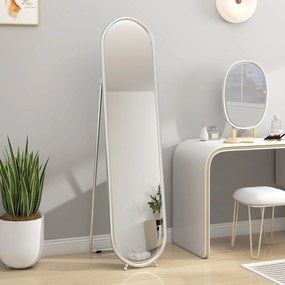 HOMCOM Oglindă Ovală Aurie Înaltă | Aosom Romania