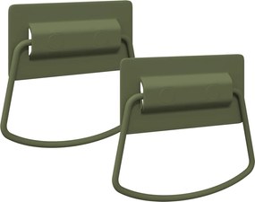 vidaXL Mânere pentru dulap 2 pcs Verde măsliniu 85 x 45 mm Metal