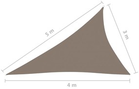 Parasolar, gri taupe, 3x4x5 m, tesatura oxford, triunghiular Gri taupe, 3 x 4 x 5 m
