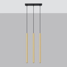 Lustră pe cablu Sollux SL.1196 PASTELO 3xG9/8W/230V auriu