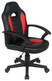 Scaun gaming si birou NOVOKIDS™ Gamer Mini, Rotatie 360 grade, Design ergonomic, Inaltime reglabila 117-127 cm, Latime 60 cm, Max 120 kg, Rosu cu