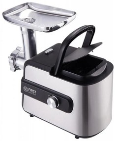 Masina de tocat carne First Austria FA-5143-3, 1200W, Accesoriu pentru carnati, Inversare, Otel rezistent, Inox/Negru