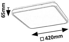 Plafoniera LED baie IP44 Alenzo 42x42cm negru/alb