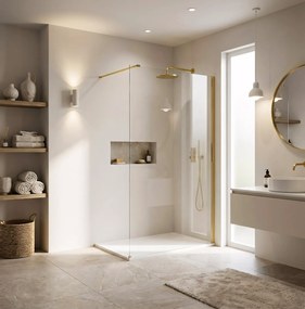 Paravan de dus Rea Flexi Transparent / Gold 70