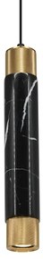 Lustră pe cablu MARBLE 1xGU10/8W/230V negru/auriu