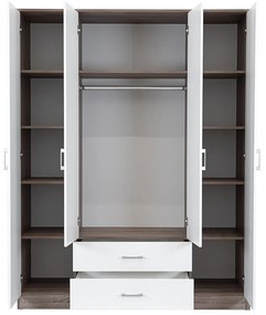 Dulap Miami 160x205 cm alb-stejar York