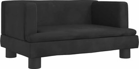 vidaXL Canapea pentru copii, negru, 60x40x30 cm, catifea