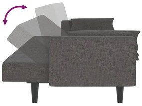 Canapea extensibila cu 2 locuri, 2 perne, gri inchis, textil Morke gra, Fara suport de picioare