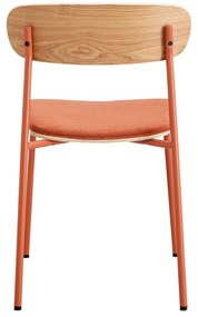 Scaune de dining roșii/în culoare naturală 2 buc. Adriana – Marckeric