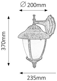 Rabalux 8476 - Corp de iluminat perete exterior MADRID 1xE27/60W/230V