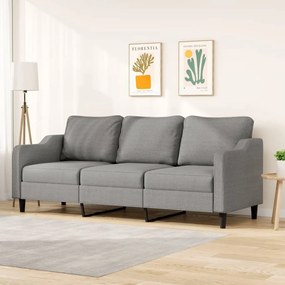 348962 vidaXL Canapea cu 3 locuri, gri închis, 210 cm, material textil