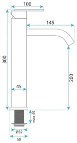 REA-B5510 - Baterie pentru lavoar ONTARIO, 30 cm, nichel