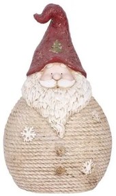 Decoratiune Craciun, ceramica, Mos Craciun cu caciulita rosie, 26x19x42.5 cm