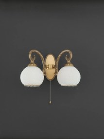 Aplica clasic design italian din alama, sticla 8400 RA-A.8400/2