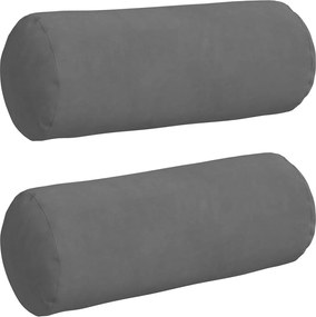 vidaXL Perne Bolster 2 pcs Gri închis Ø 15 x 40 cm