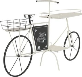 Stand decorativ alb, cu rafturi din metal , tip "Retro Bicycle"