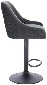 HR920W Scaun Grafit din Catifea cu Bază Neagră