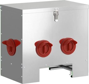 vidaXL Feeder pentru pui Argintiu 40,5 x 25 x 38 cm Oțel Galvanizat