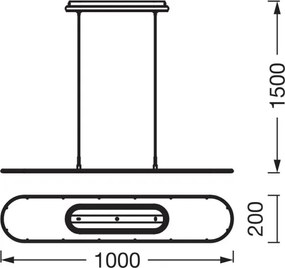 Osram-LED Lustră dimabilă suspendată pe cablu OFFICE LINE LED/57W/230V 4000K 100 cm neagră