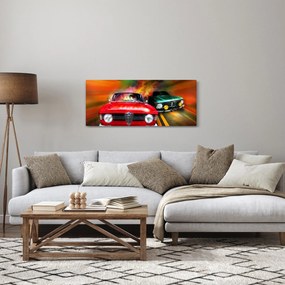 Tablou - Mașini de curse retro (120x50 cm)