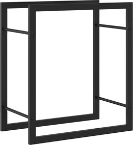 vidaXL Suport pentru lemne de foc, negru mat, 50x28x56 cm, oțel