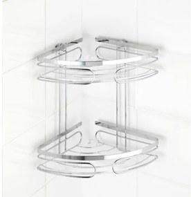 WENKO 20412100-Raft de colț PREMIUM din oțel inoxidabil 26,5x27,5 cm inox/argintiu