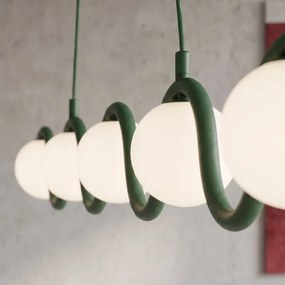 Candelabru suspendat pe cablu SINUS 5xG9/8W/230V verde