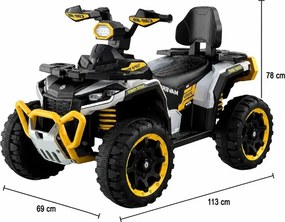 ATV Electric cu acumulator pentru copii NOVOKIDS™ MonsterQuad PRO , Cu melodii si lumini, Lungime 113 cm, 3-8 ani , Max 35 kg , Roti EVA, 12V, 4