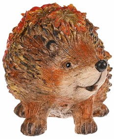 Decorație de toamnă Arici cu frunze, 22 x 13 x 15cm, poliresină