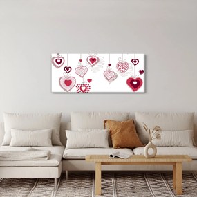 Tablou cu inimiore pictate (120x50 cm)