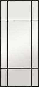 HOMCOM Oglindă de Perete Stil Fereastră Montaj Vertical Orizontal 110x50cm Negru | Aosom Romania