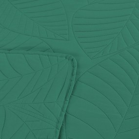 Cuvertura de pat verde cu model LEAVES Dimensiuni: 200 x 220 cm