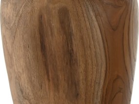 Vază decorativă, stil natural rustic, culoare natur, din lemn de tec, „Teak”