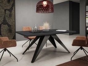 Masă sufragerie extensibilă Awalean 140 (Negru + Negru molet) (pentru 6-10 persoane). 1105359