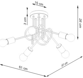 Lustră aplicată Sollux SL.1475 EMBER 5xE27/15W/230V alb/bej/fag