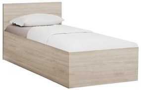 Pat de o persoana stejar sonoma, SOFIA 90 x 200 cm Saltele: Cu saltele Coco Maxi 19 cm, Lamele de pat: Cu lamele curbate