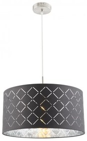 Lustra eleganta cu abajur din tesatura gri cu argintiu, Kidal 40cm 15228H GL