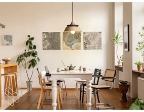 Lustră suspendată pe cablu din lemn masiv, 1xE27/60W/230V, Ø 33 cm, stejar/nuc/lemn de cauciuc