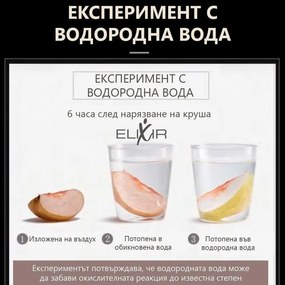Sticla pentru apa portabila cu hidrogen Elixir, 1.2W, Baterie 1800 mAh, 260 ml, Afisaj OLED, Incarcare USB, Argintiu