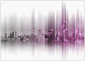 Tablou - Panorama orașului, roz-gri (70x50 cm)