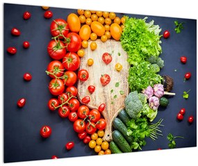 Tablou - Masa plină cu legume (90x60 cm)