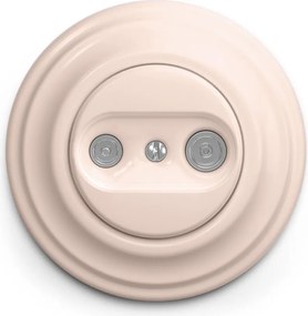 Priză retro TV+R pentru abonați (de trecere), cu ramă, roz prăfuit - Kliklap