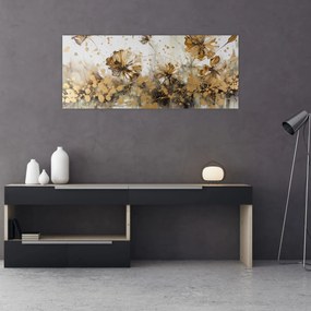 Tablou - pictură abstractă florală (120x50 cm)