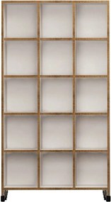 Biblioteca CROTONE, stejar/alb, PAL melaminat, 90x25x166 cm