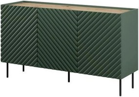 Comoda ONDA, verde inchis/stejar, PAL laminat, 150x45x85 cm