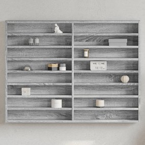 vidaXL Dulap cu vitrină, sonoma gri, 100x8,5x75 cm, lemn prelucrat